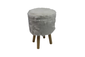 Fake fur stool w.storage d.30x44cm