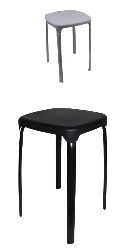 PP stool w/metal legs 29x29x46cm