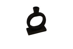 Mango wood taper candle holder 13x6x18cm