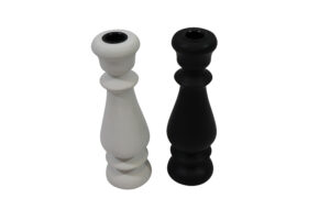 Mango wood taper candle holder d.7.5x23cm