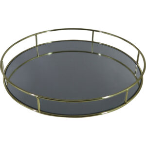 Metal mirror tray dia35x4cm