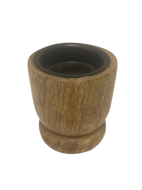 Mango wood tealight holder d.6x7cm