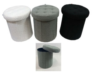 Teddy foldable storage stool d.32x38cm