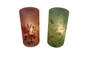 Glass cylinder w/Led 7.5x15.2cm