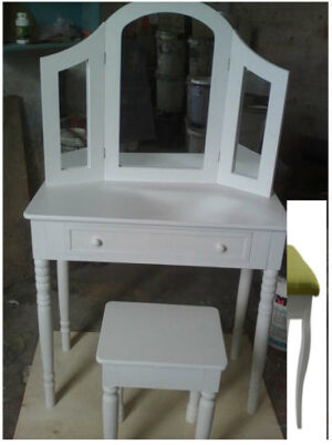 Wooden dressing table + mirror