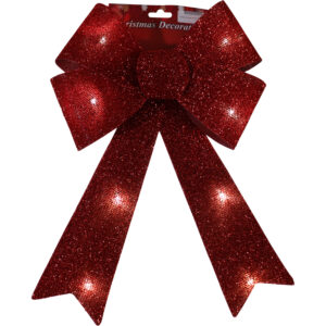 Tinsel pvc bow w/Led 38x49x11.5cm