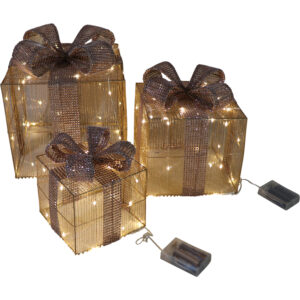 Metal gift box w/Led S/2