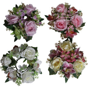 Rose + cymbidium wreath dia 21cm