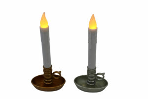 Led candle w/plastic base 10.5x6.5x24cm
