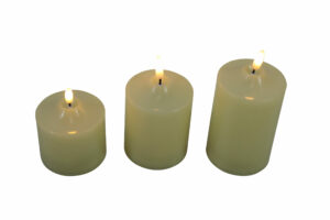 Plastic candle w/Led S/3