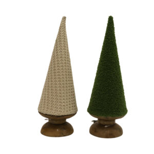 A24010190.jpg Fabric cone tree w/wooden base d.10x31cm