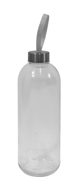 Glass water bottle w/metal lid, 1050ml, d. 86x240mm