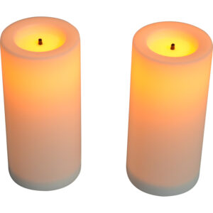 Plastic candle w/Led s/2