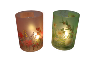 Glass cylinder w/Led 7.5x10.2cm