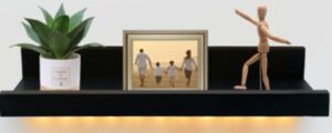Plastic wall shelf w/Led light 38.1x9.6x6.2cm