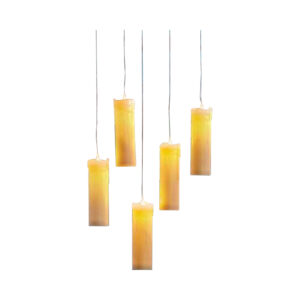 Plastic hanging candle w/Led s/5