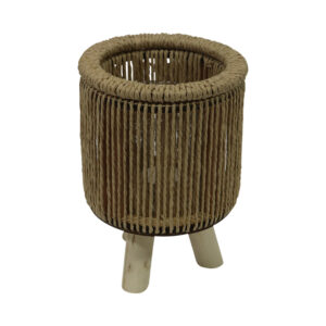 Wooden candle holder d.15.5x22cm