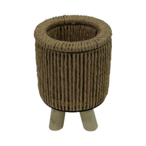 Wooden candle holder d.12.5x18.5cm