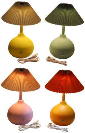 Metal Led lamp w/fabric shade d.16x23.5cm