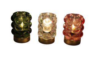 Glass lamp w/led bulb d.8.5x12cm