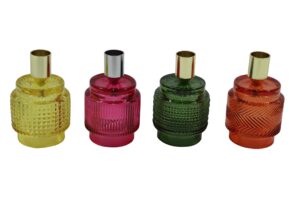 Glass taper candle holder d.7x11.5cm