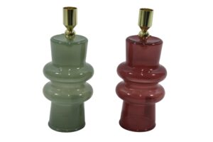Glass taper candle holder d.9x22cm