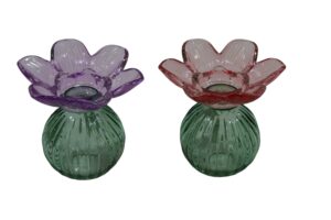 Glass tealight holder d.12x12cm