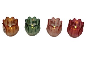 Glass w/wax Led candle d.7x7.5cm
