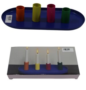 Metal taper candle holder 24.5x12x5.5cm