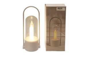 Plastic lantern w/Led candle 10x8x26cm