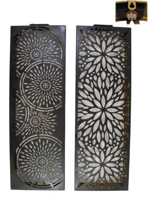 Metal wall decoration w/solar 61x20x5cm