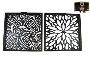 Metal wall decoration w/solar 40x40x5cm