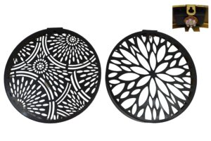 Metal wall decoration w/solar d.40x5cm