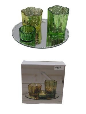 Glass tealight holder S/4