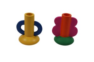 Cement taper candle holder 10x8x12cm