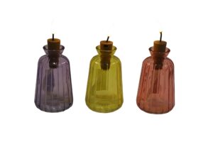 Glass vase w/Led cork d.6.5x15.5cm