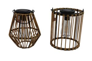 Plastic lantern w/solar d.17.5x22cm