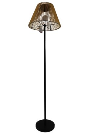Metal solar floor lamp w/plastic rope shade d.31x123cm