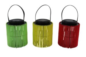 Plastic rope lantern w/solar d.14x19cm