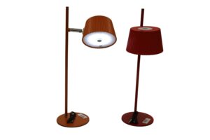 Metal Led lamp w/plastic shade 12x21x41cm