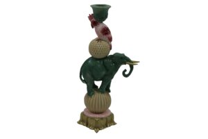 Polyresin taper candle holder 12x8.5x26cm