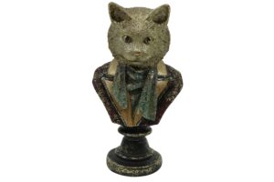 Polyresin cat bust 14x11x26cm