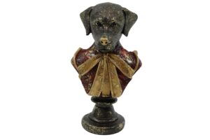 Polyresin dog bust 14x12x25cm