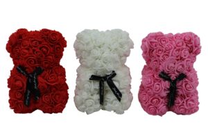 Foam rose bear 15x15x21cm