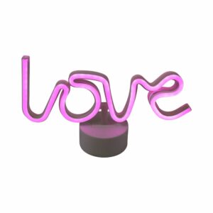 Neon light love with base 33,5x10x21cm
