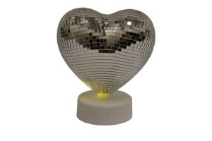 Disco heart w/Led 15x9x17.5cm