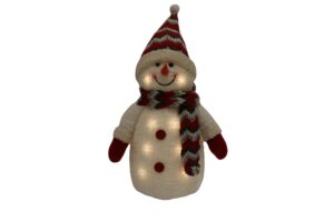 Fabric snowman w/Led 20x15x44cm