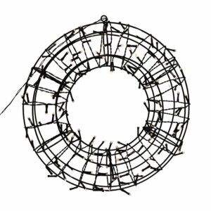 Metal wreath w/Led d.38x9cm b/o
