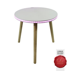 Plastic table w/neon light d.40x40cm