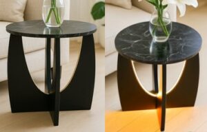 Mdf table w/neon light d.40x40cm